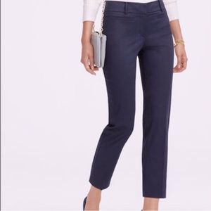NWT Ann Taylor Signature ankle pants navy blue w/ 2 front zip pockets 8 petite